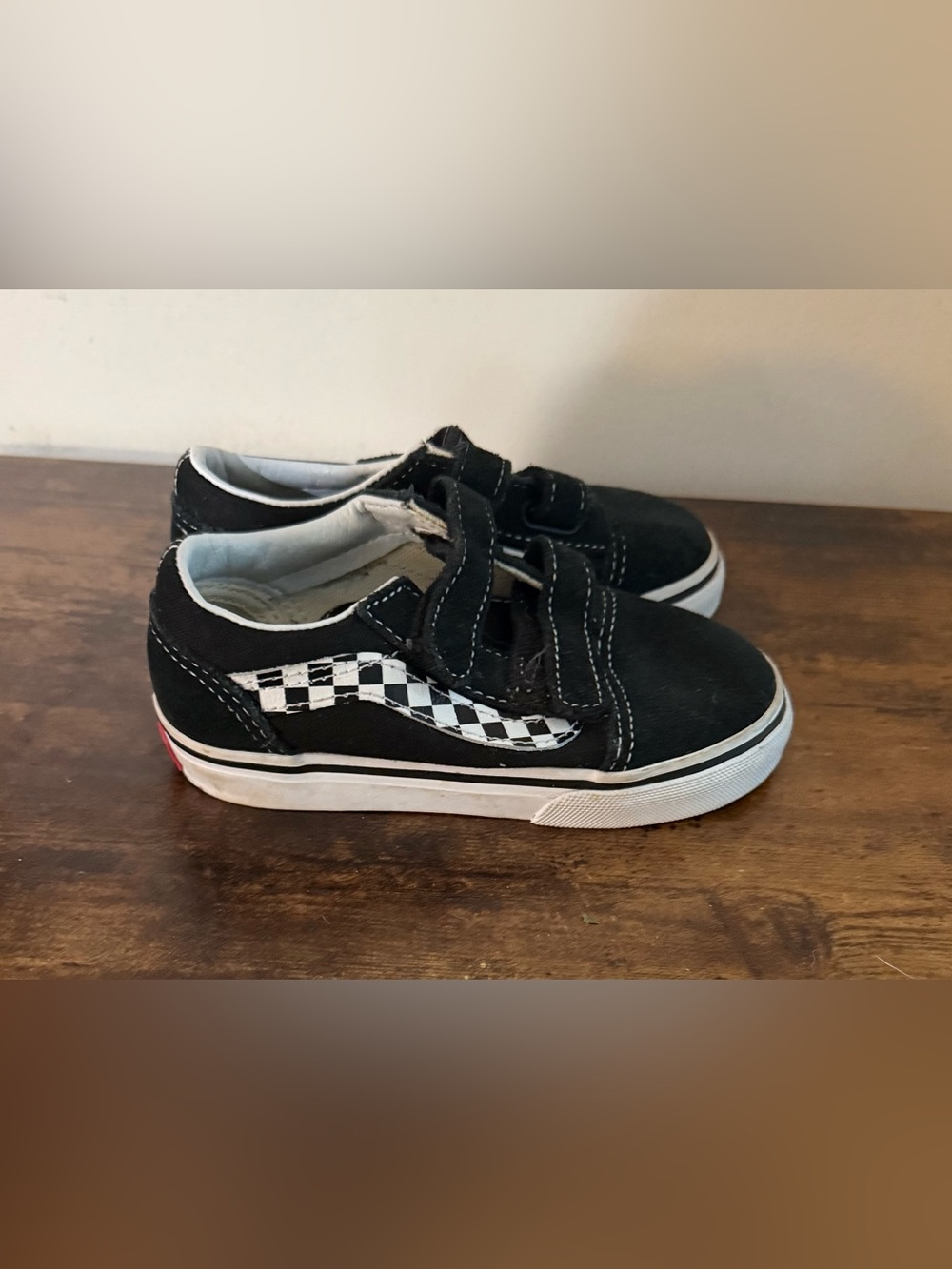Toddler black and white checkered vans